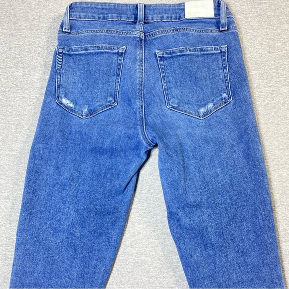 Paige Jeans Womens 27 Blue Hoxton Ankle Skinny Mid Rise Raw Hem Stretch Denim - Picture 7 of 16